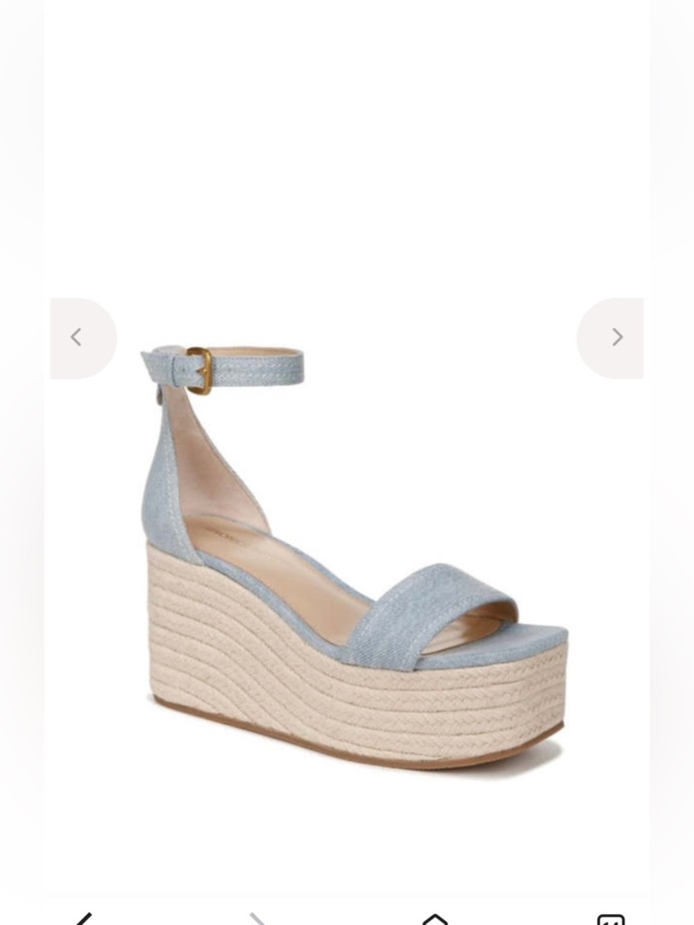 Veronica Beard Light Blue Espadrille Ankle-Strap Wedges